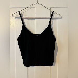 Simple black crop cami